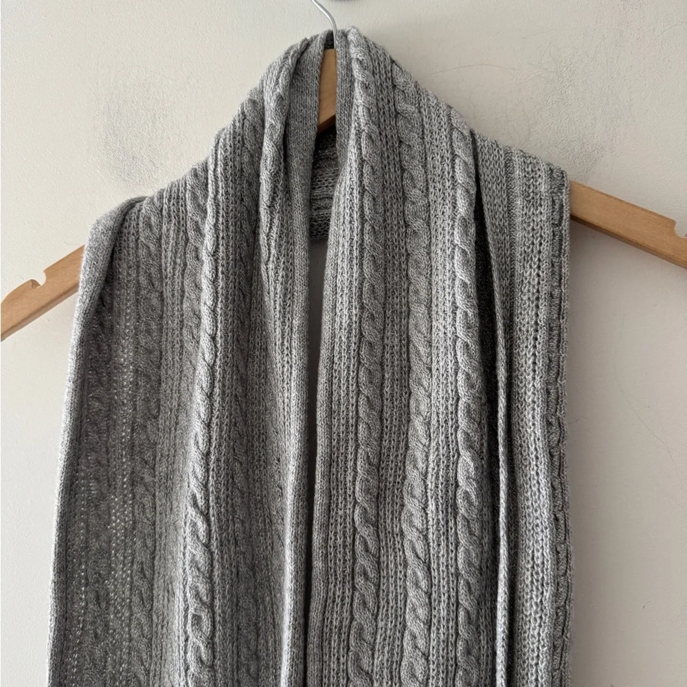 Talbots Gray‎ Super Soft Cable Knit Scarf